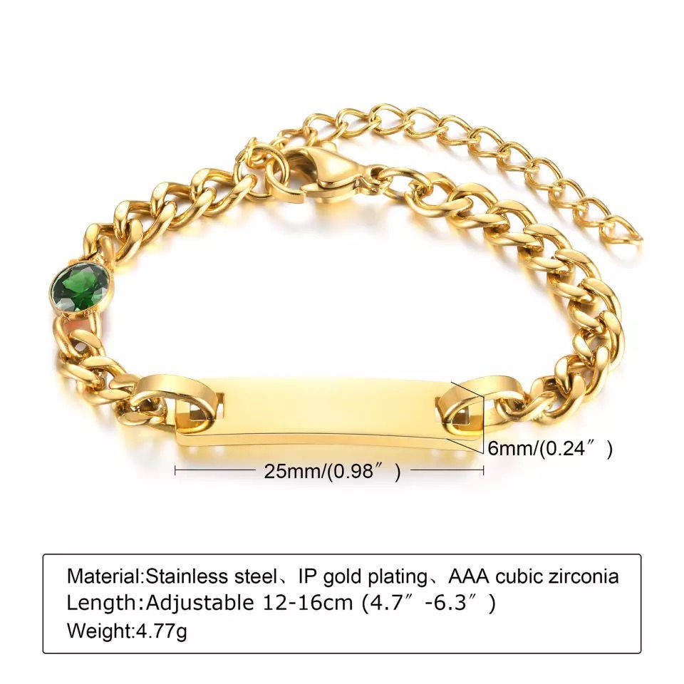 Miniature : Bracelets avec pierre couleur enfant bébé avec écriture personnalisé