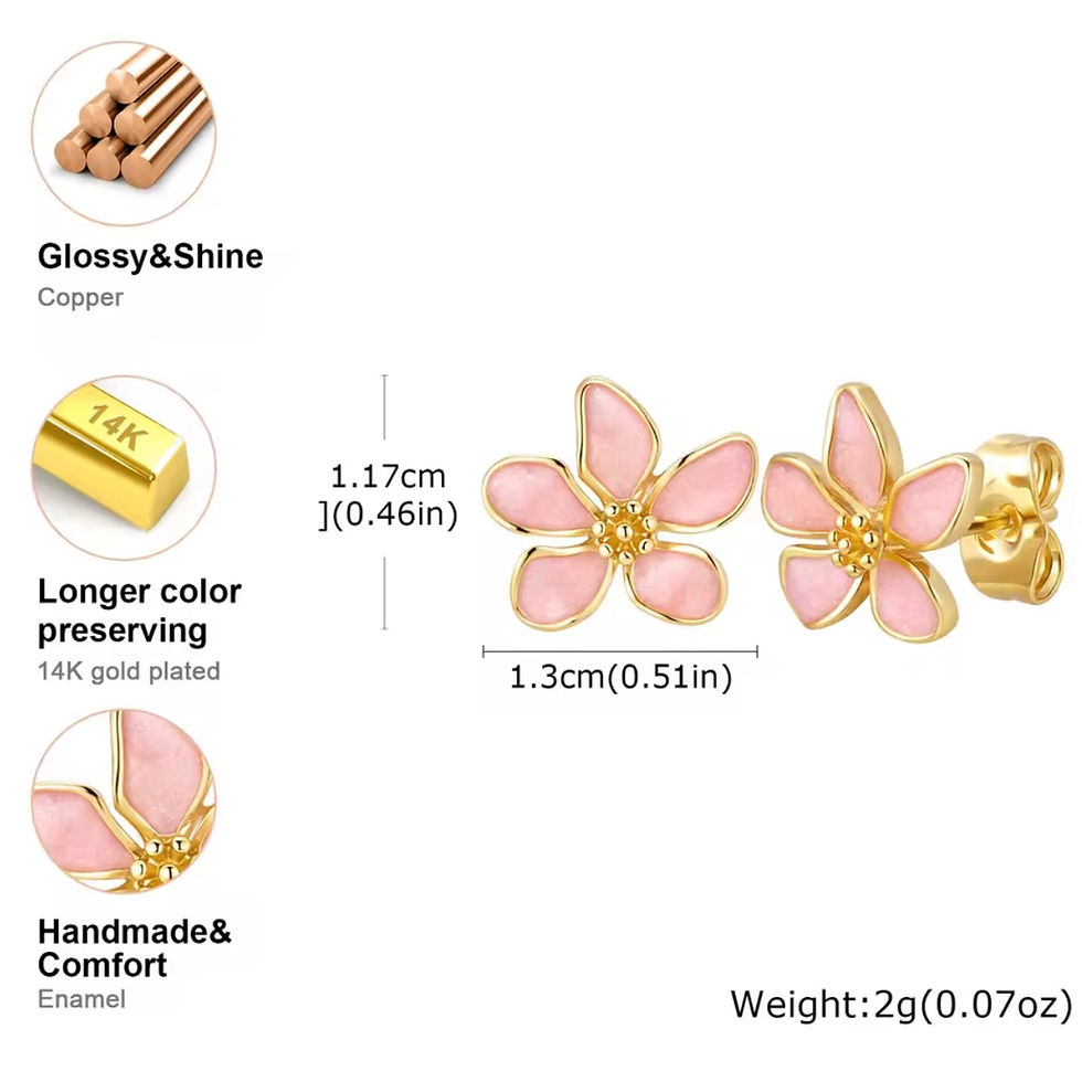 Miniature : Boucles d’oreilles fleurs rose dorée 