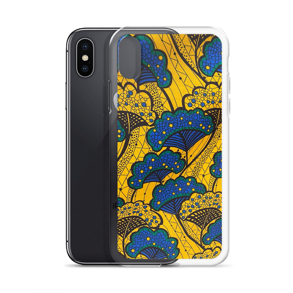 Miniature : Coque transparente iPhone® style tissu salouva wax jaune
