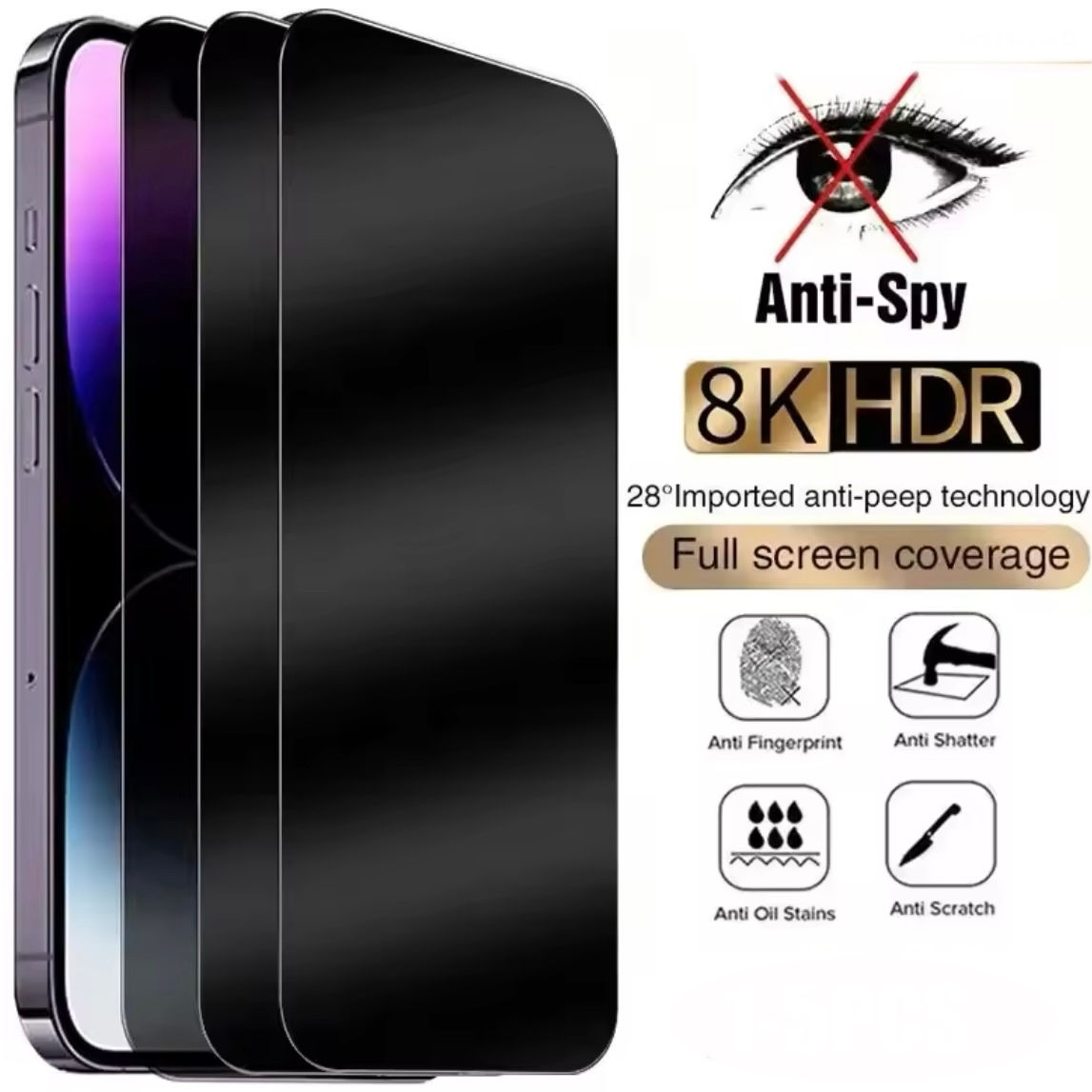 Verre Iphone anti espion protection écran téléphone