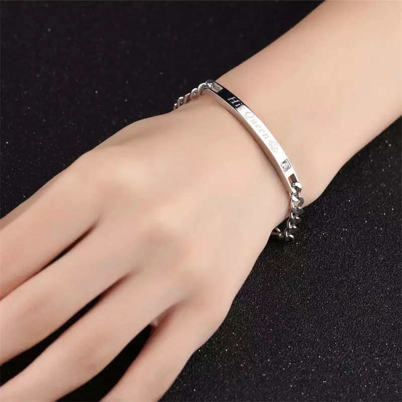 Miniature : Bracelets HER KING HIS QUEEN avec boîte fleurs zirconia