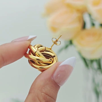 Miniature : Boucles d’oreilles rond dorées 