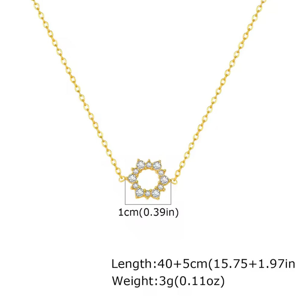Miniature : Collier infini  en acier inoxydable avec strass inscrustés