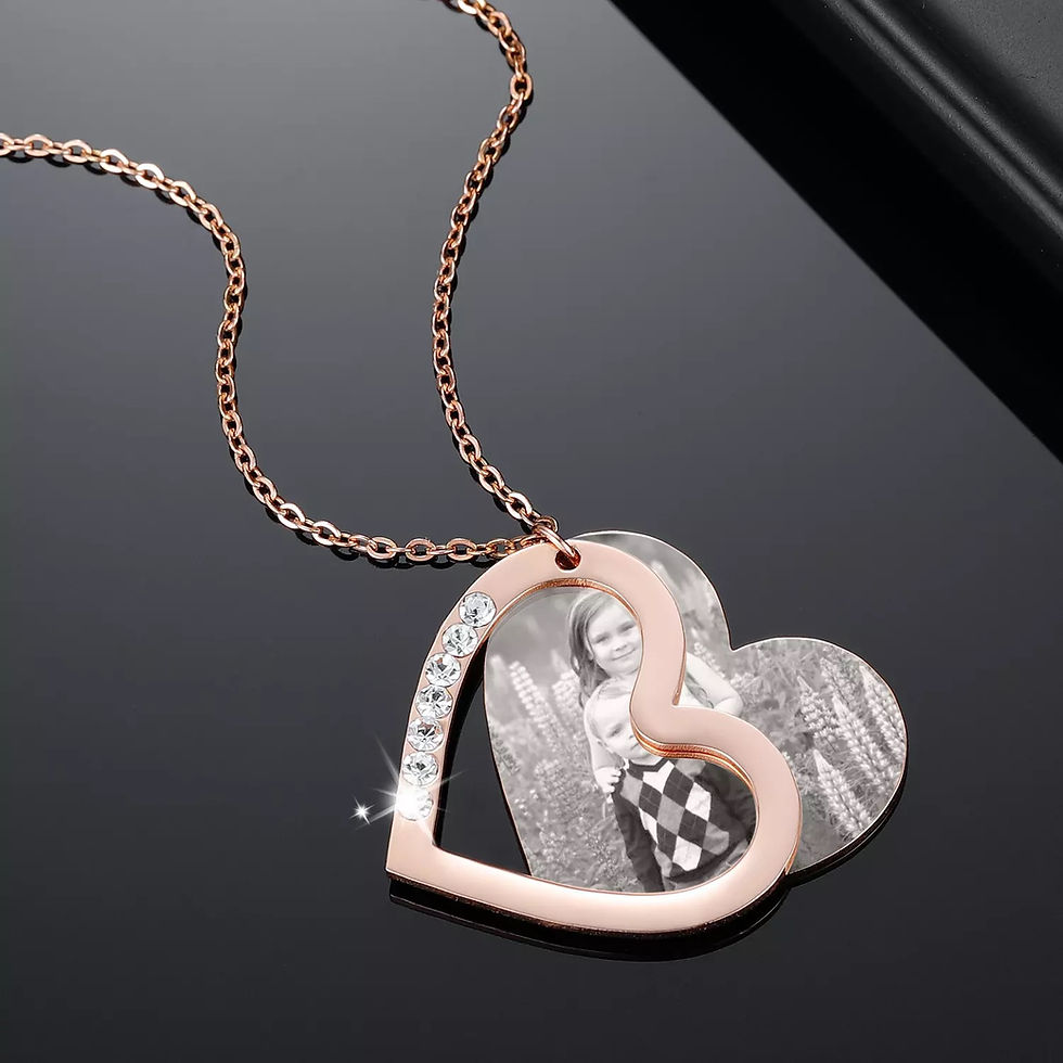 Miniature : Collier avec votre photo pendentif forme Coeur 