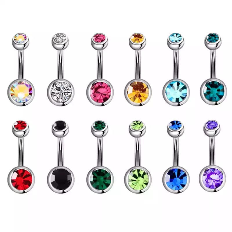 Miniature : Lot de 5 piercing nombril avec plusieurs couleurs