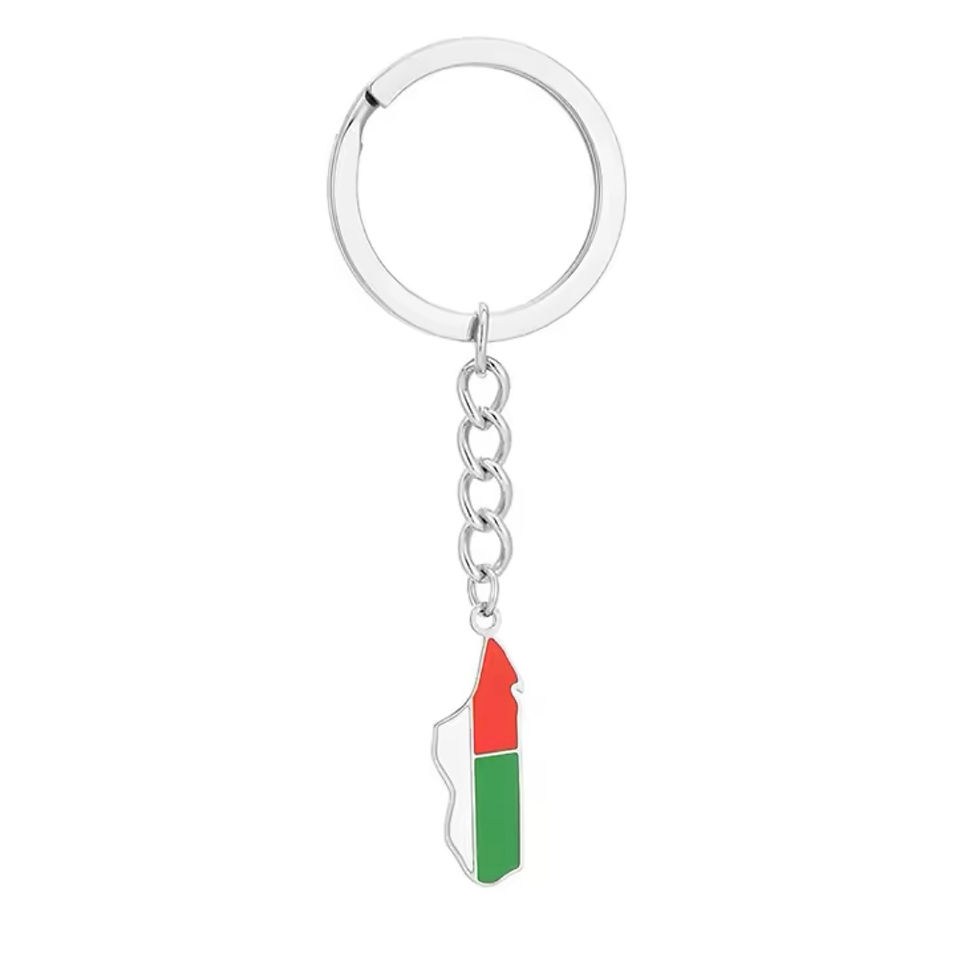 Miniature : Porte clé forme carte Madagascar couleur drapeau 