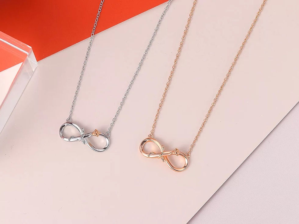 Miniature : Collier avec pendentif infini petite pierres avec fleurs