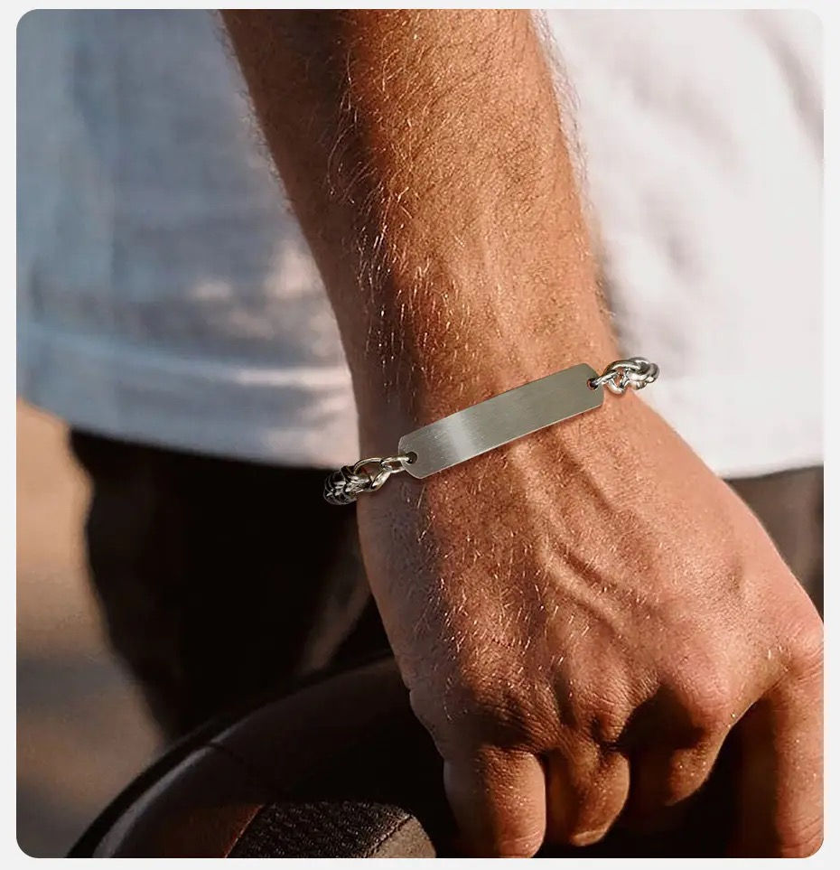 Miniature : Bracelet homme personnalisé avec écriture chaîne acier Mzuri 8