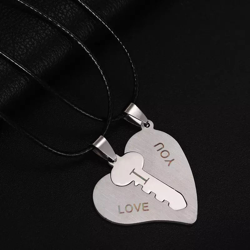 Miniature : Colliers couples forme cœur et clé amour I love YOU
