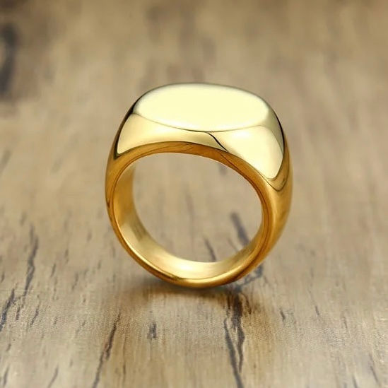 Miniature : Bague homme ronde personnalisée initial cadeau