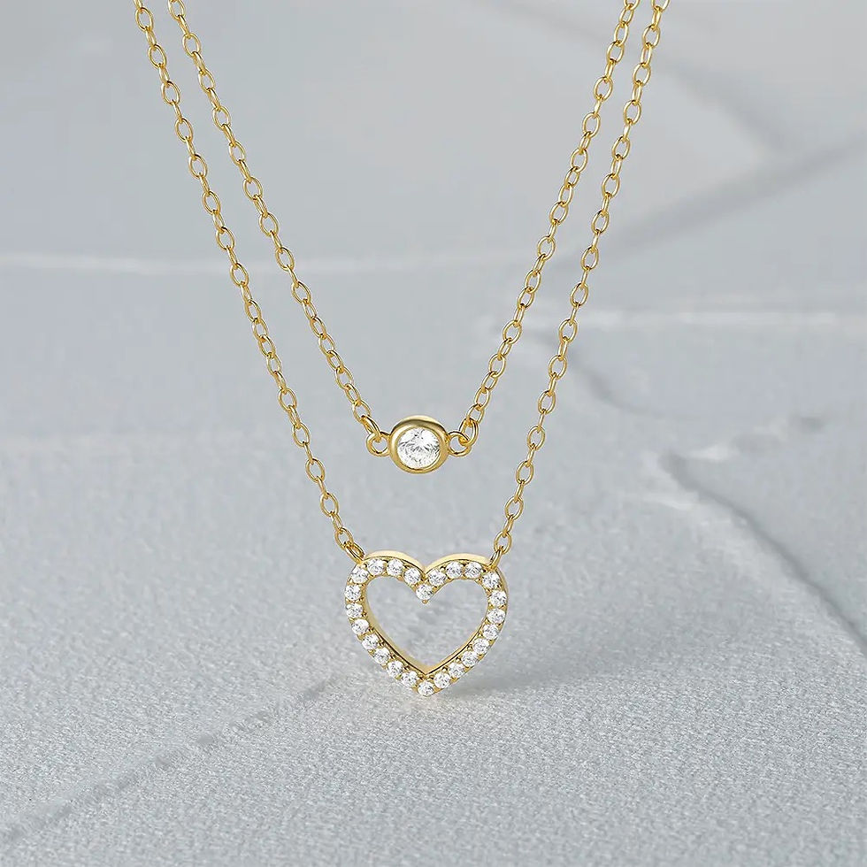 Miniature : Collier femme forme coeur et petite pierre tendance jolie