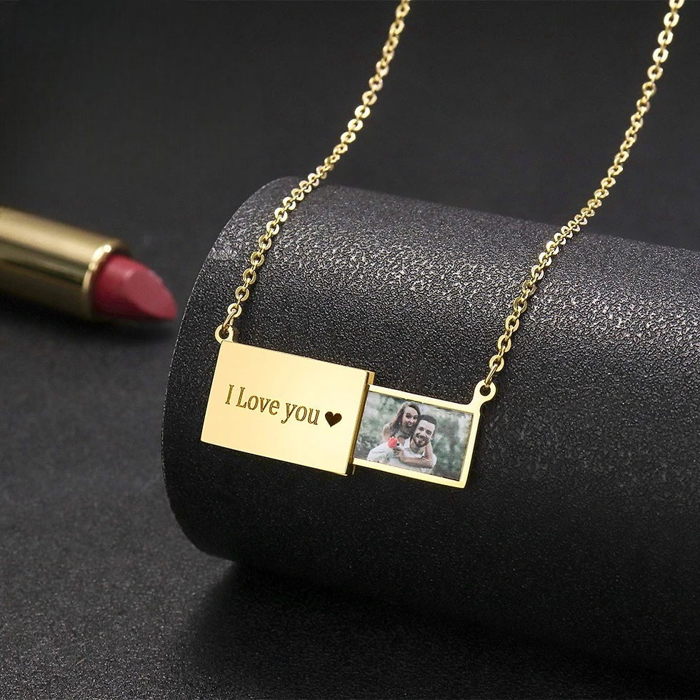 Miniature : Collier enveloppe avec photo et texte personnalisé