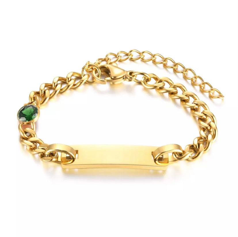 Miniature : Bracelets avec pierre couleur enfant bébé avec écriture personnalisé