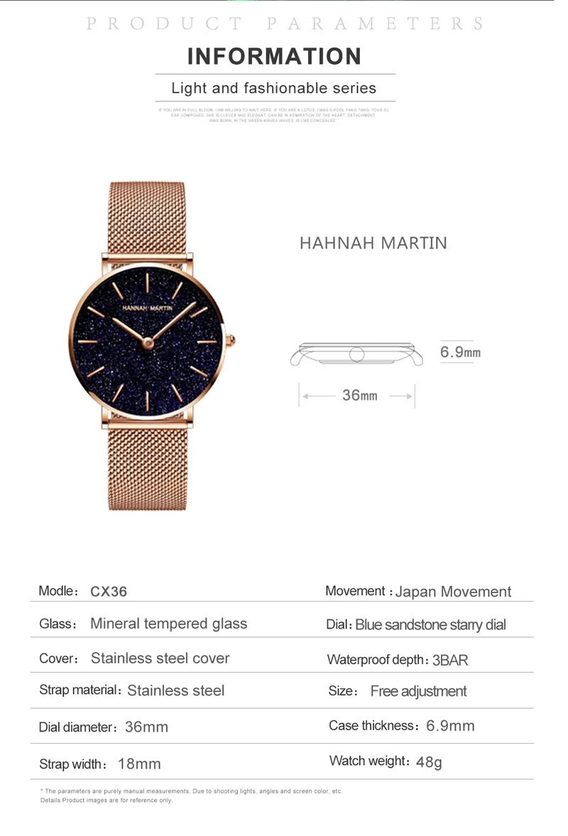 Miniature : Montre femme élégante nuit étoilé brillante tendance