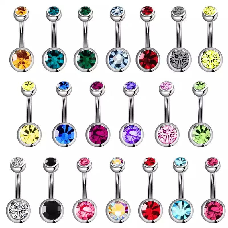 Miniature : Lot de 5 piercing nombril avec plusieurs couleurs