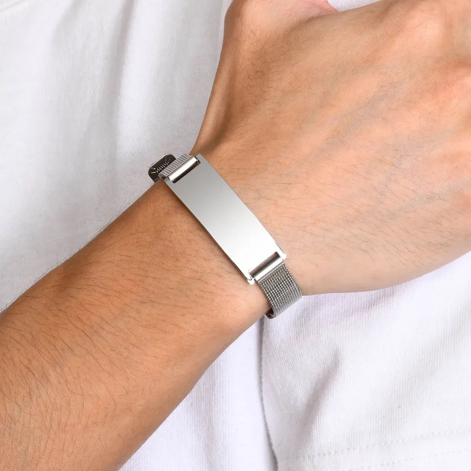 Miniature : Bracelet homme personnalisé style maille avec écriture mtrubaba 2