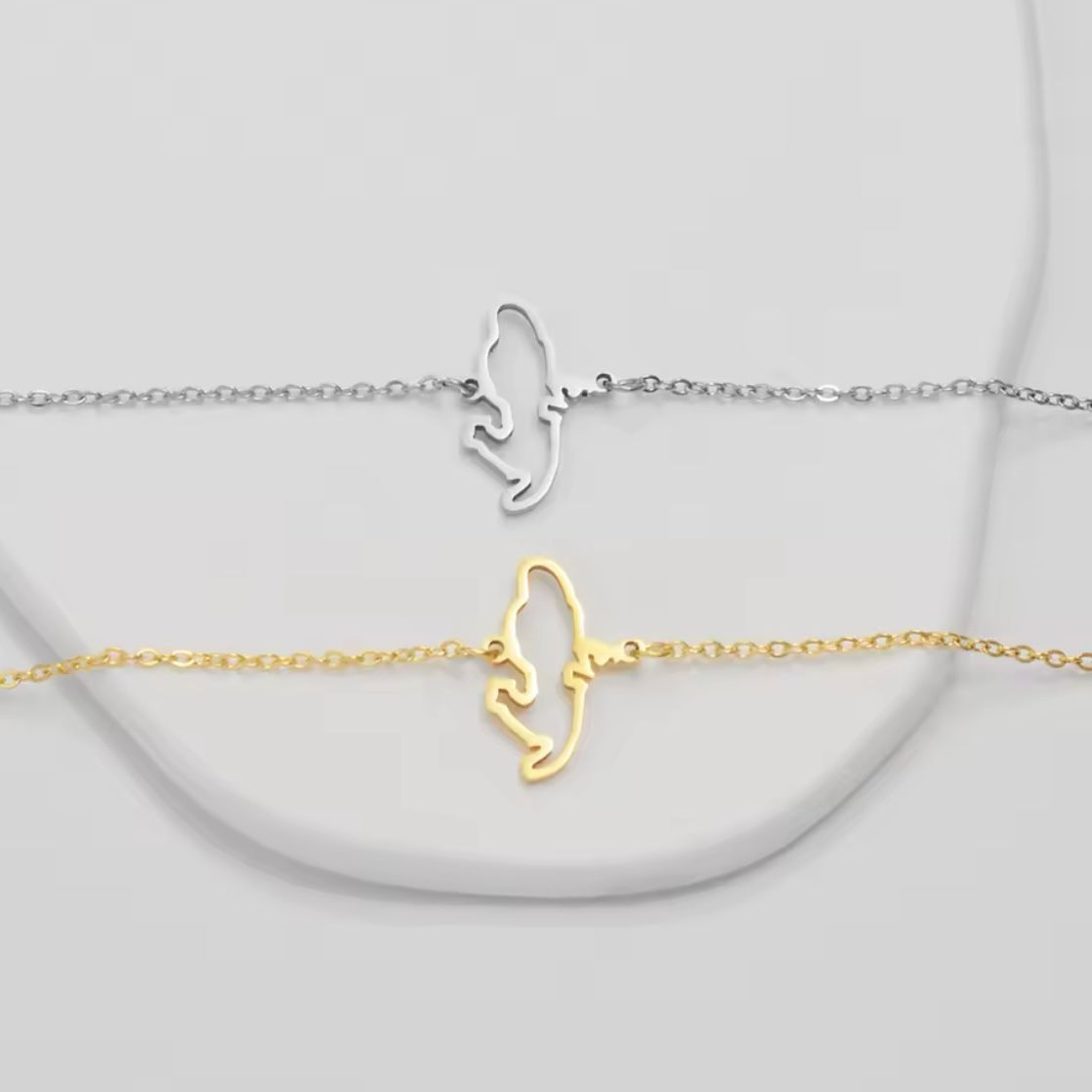 Bracelet pendentif Martinique forme carte