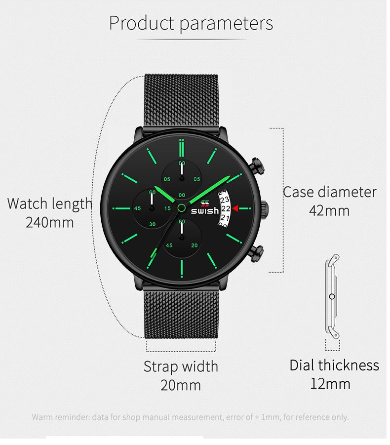 Miniature : Montre homme SWISH étanche élégante