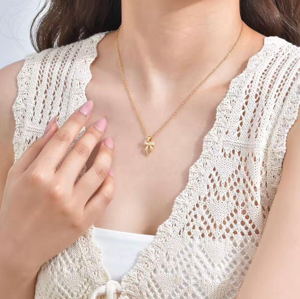 Miniature : Collier infini  en acier inoxydable avec strass inscrustés