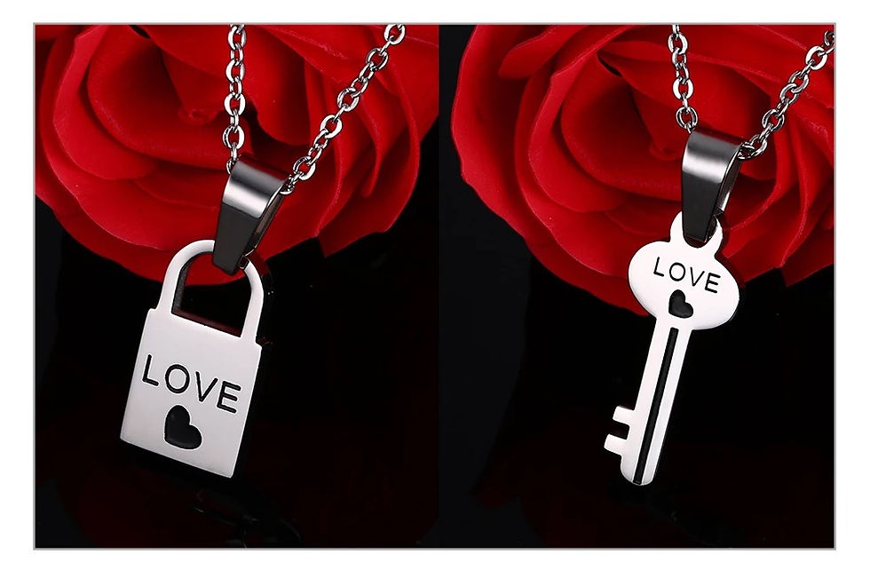 Miniature : Colliers LOVE cadenas et clé