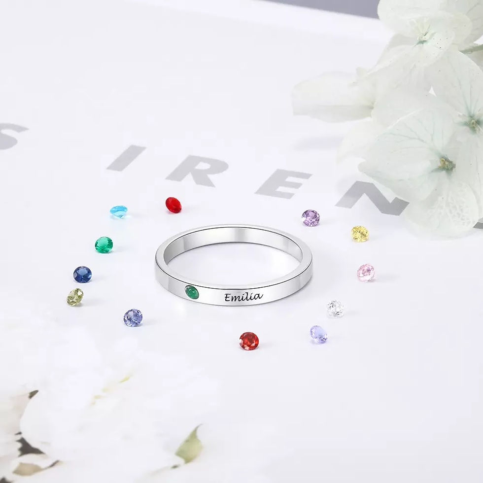 Miniature : Bague personnalisé avec écriture devant petite pierre
