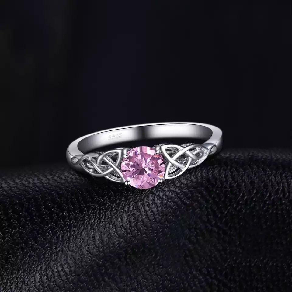Miniature : Bague noeud celtique saphir femme fiançailles non personnalisé 