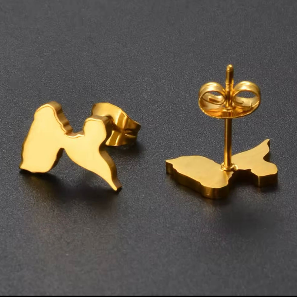 Miniature : Boucles pendentif Guadeloupe forme carte plein