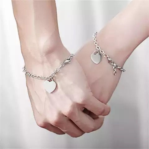 Miniature : Bracelets couples personnalisés cœur homme femme