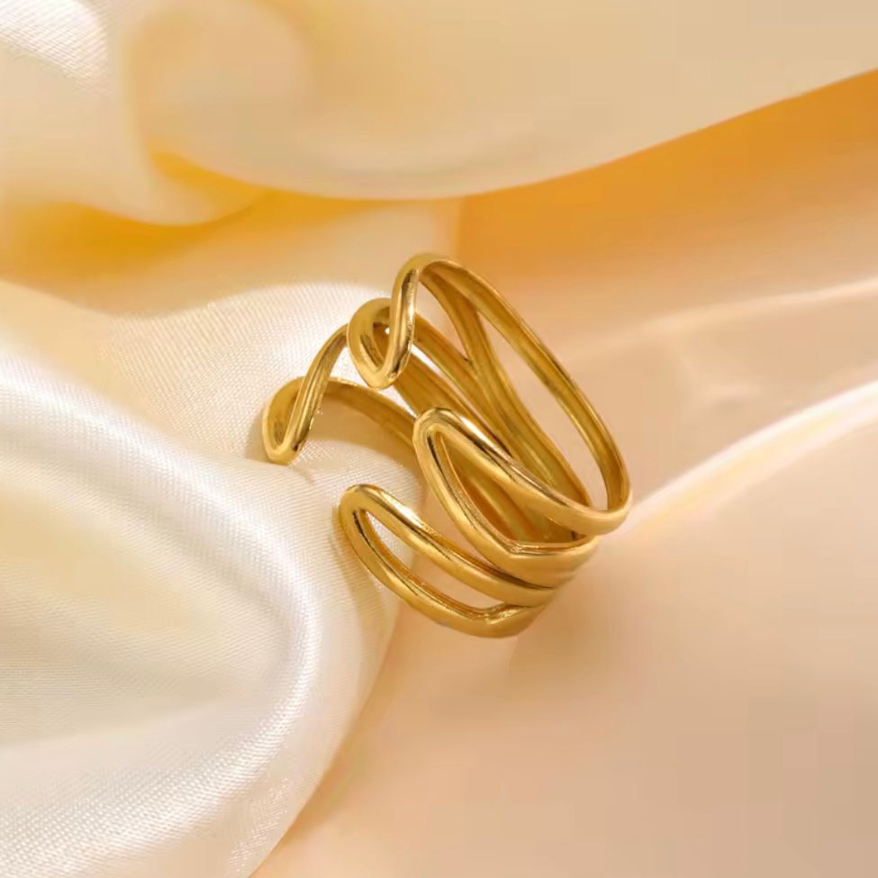 Miniature : Bague pour femme simple petit prix pierre style ajustable