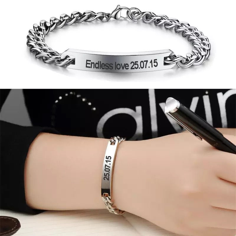 Miniature : Bracelets homme femme avec écriture devant personnalisé  mzuri 7/9F
