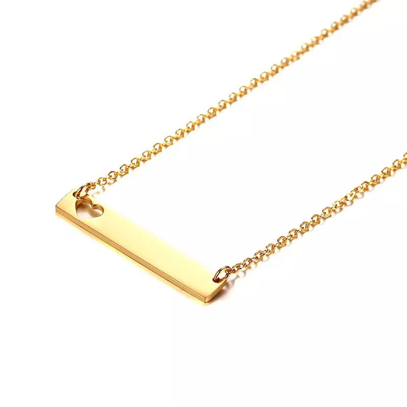 Miniature : Collier personnalisé pendentif rectangulaire cœur ouvert mzuri 1