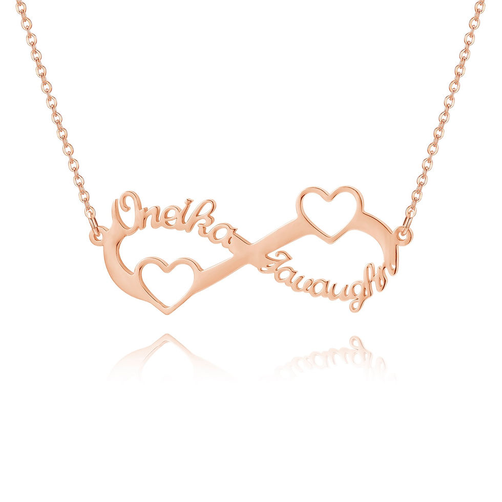 Miniature : Collier infini avec deux prénoms cœur Mahaba 1