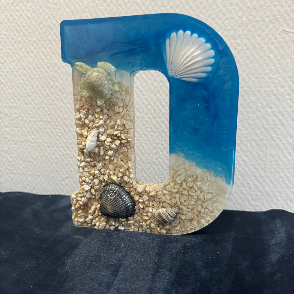 Miniature : Lettre de taille Grande en résine sur le thème de la plage
