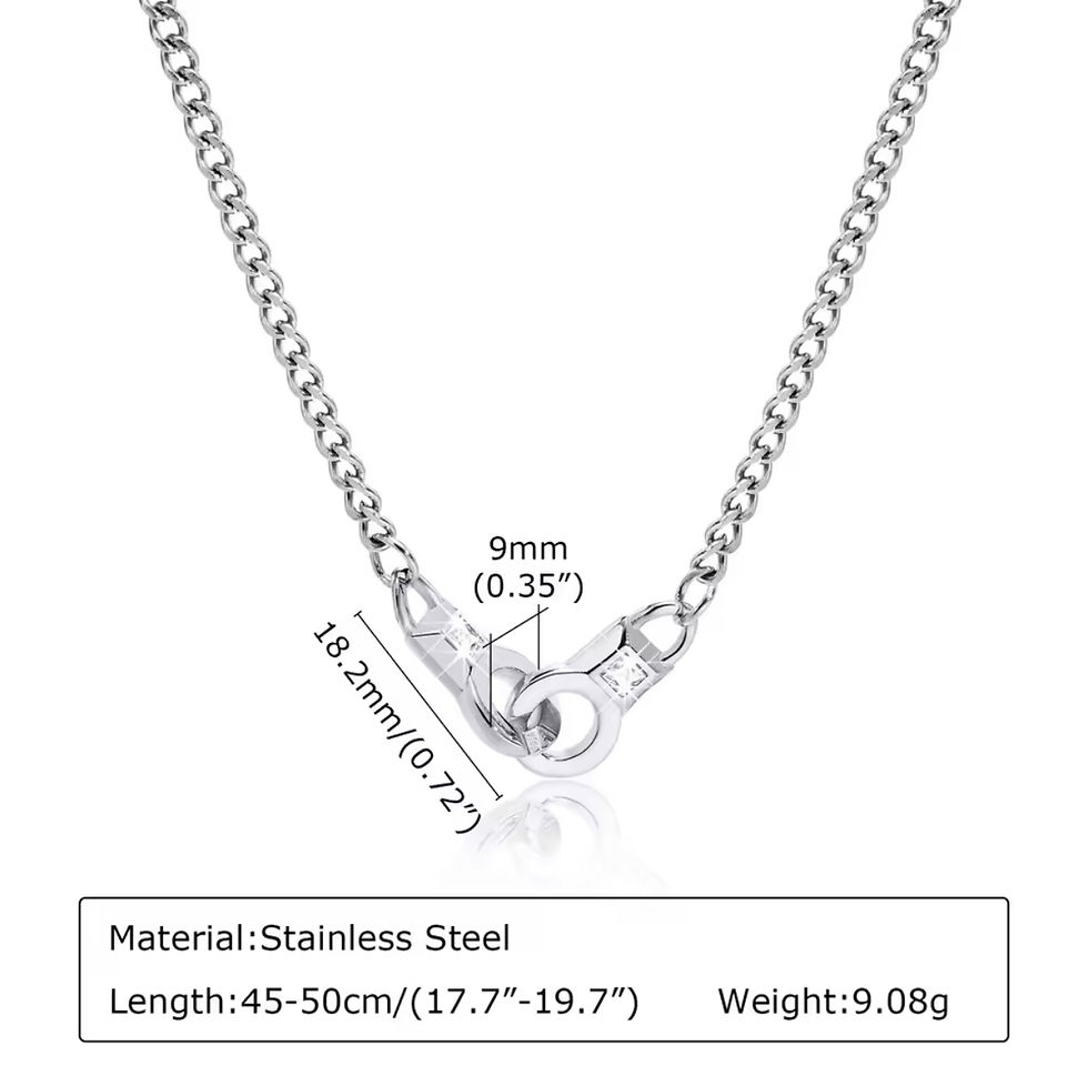 Miniature : Collier homme menotte moderne acier inoxydable