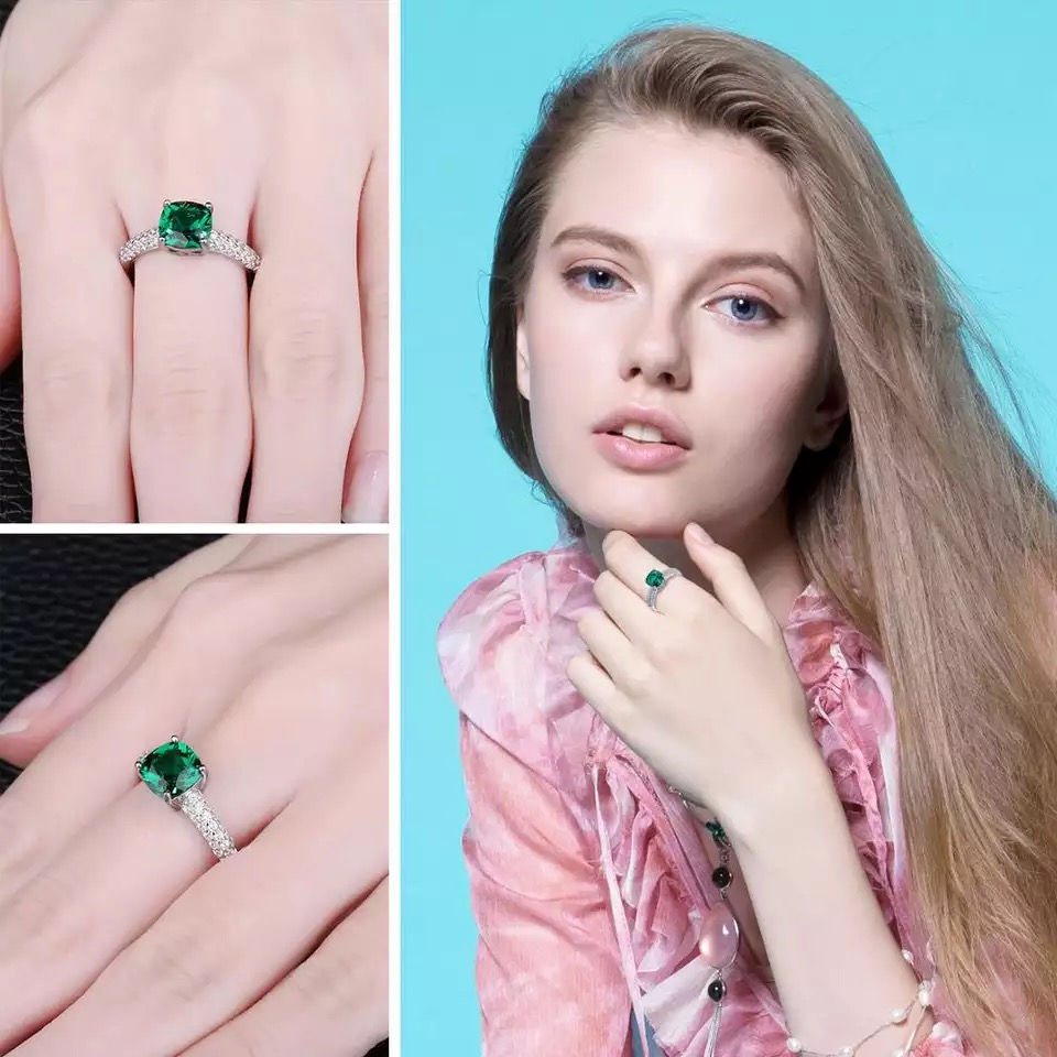Miniature : Bague femme imitation emeraude non personnalisable