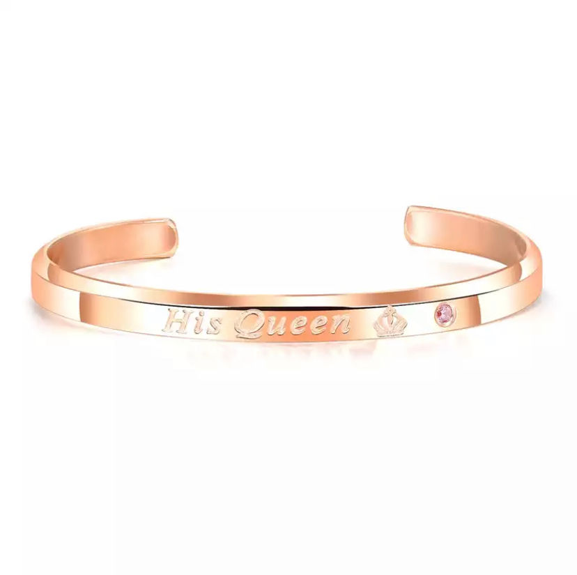 Miniature : Bangles HER KING HIS QUEEN zircon bleu rose