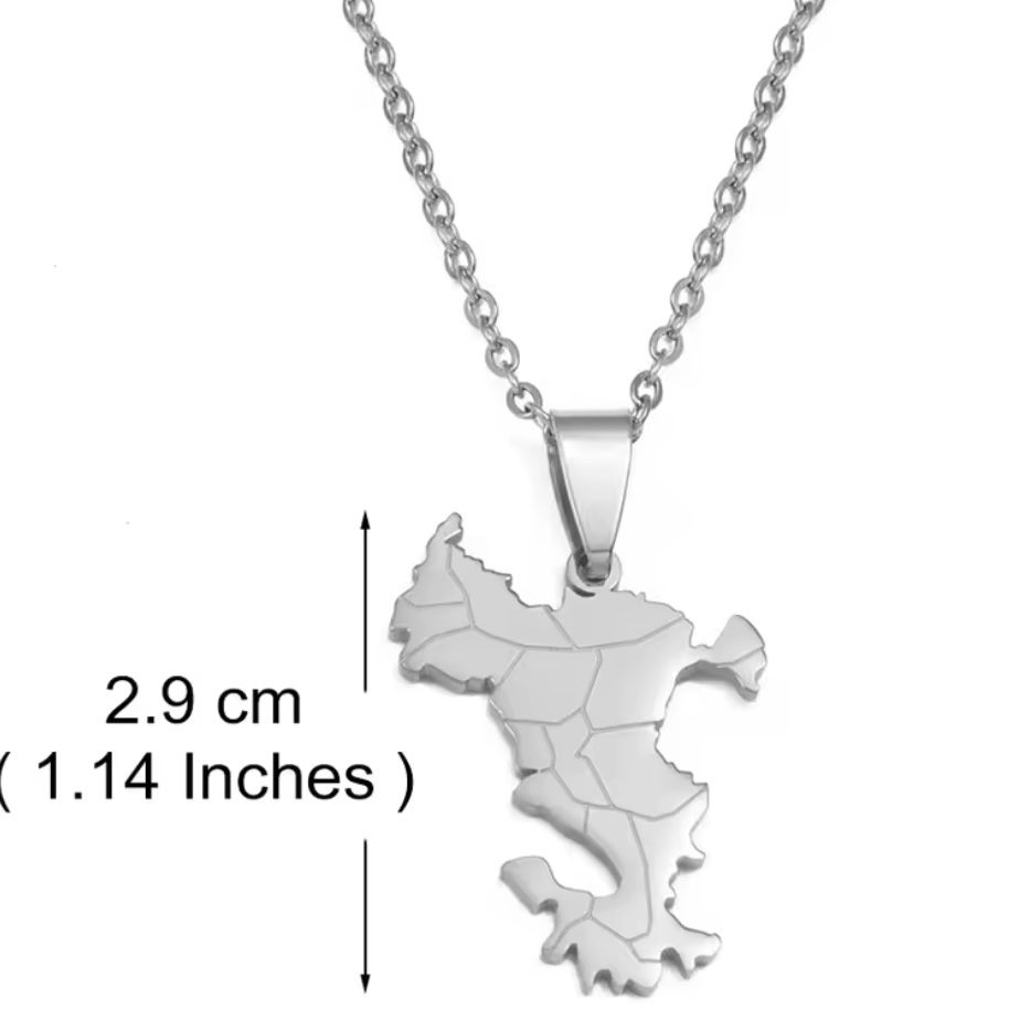 Miniature : Collier Mayotte 976 – Carte avec Tracés des Villages & Petite Terre