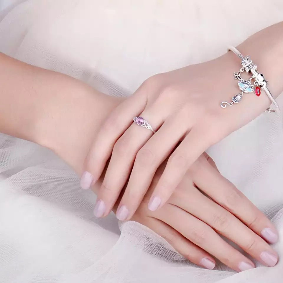 Miniature : Bague noeud celtique saphir femme fiançailles non personnalisé 