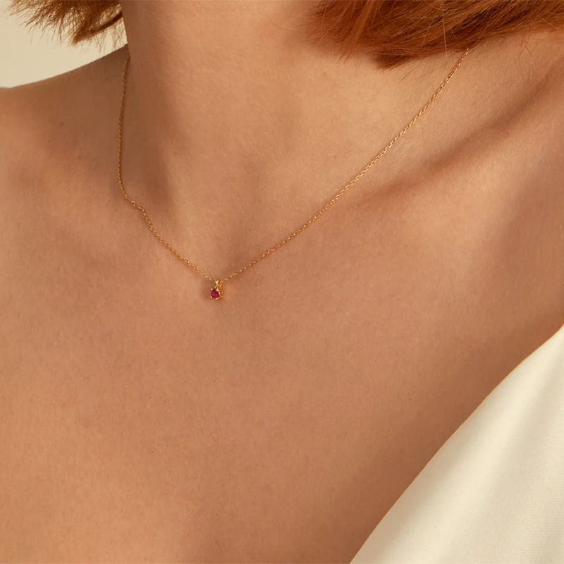 Miniature : Collier avec pendentif petite pierre zircon