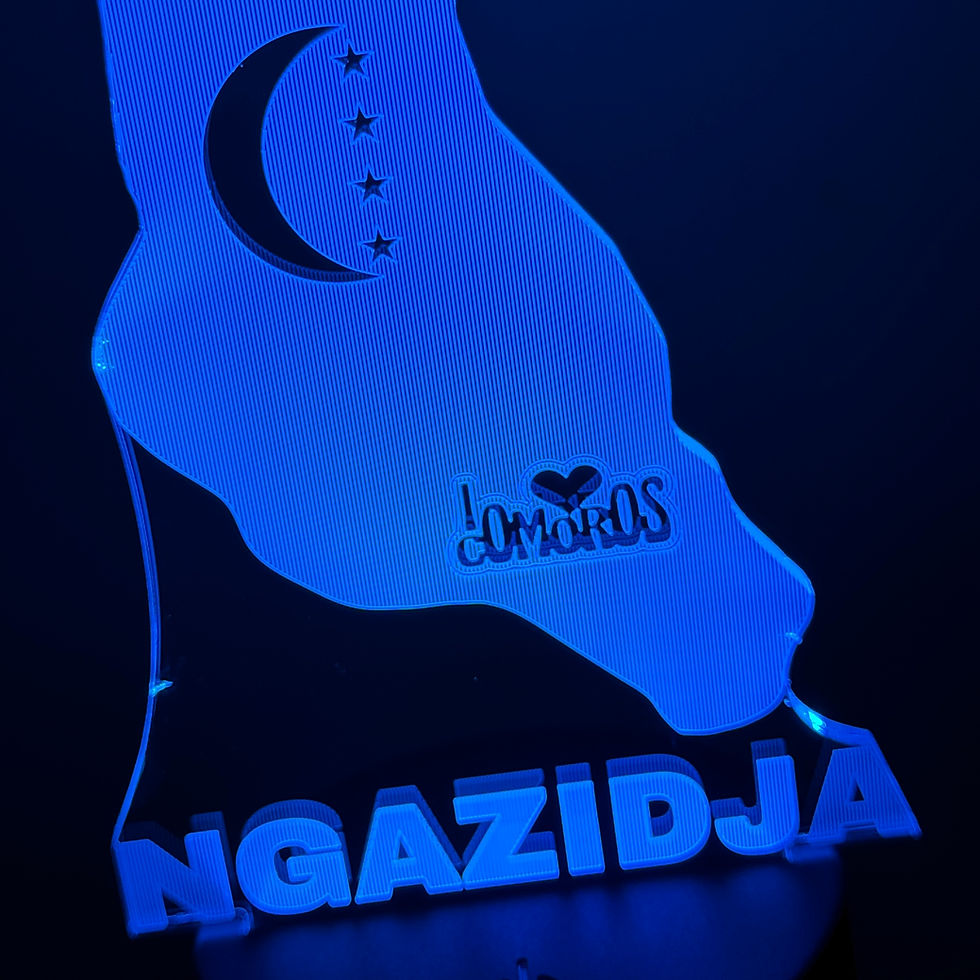 Miniature : Lampe Led Ngazidja personnalisable avec votre nom