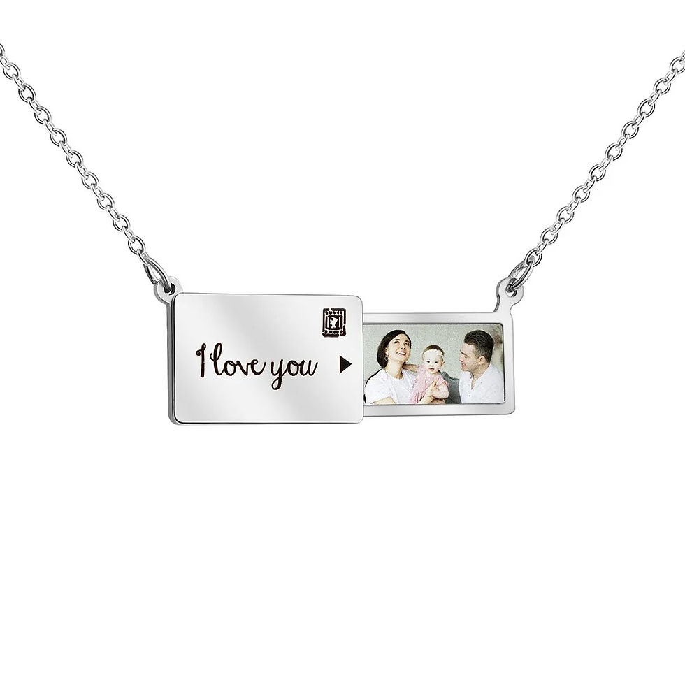 Miniature : Collier enveloppe avec photo et texte personnalisé