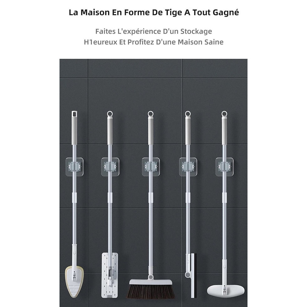 Miniature : Support balais adhésif porte balais mural avec pince