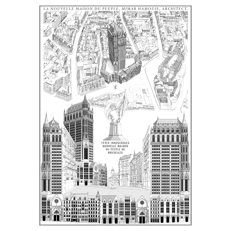 Contre-projet réalisé par Mimar Hamouie pour une reconversion de la Tour Sablon à Bruxelles, 2021