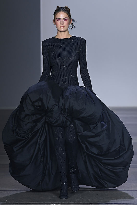Black Puffy Volume Gown | Yousef Akbar Black Puffy Volume Gown | Yousef Akbar