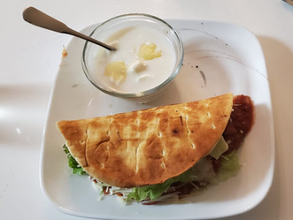 Pita Bread Sandwich + Honey Yogurt