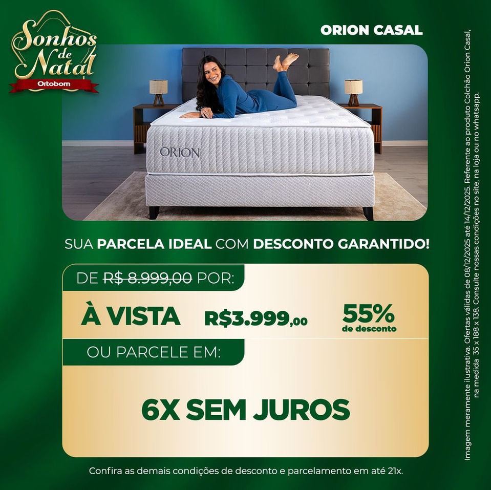 COLCHÃO ORION CASAL | NATAL ORTOBOM
