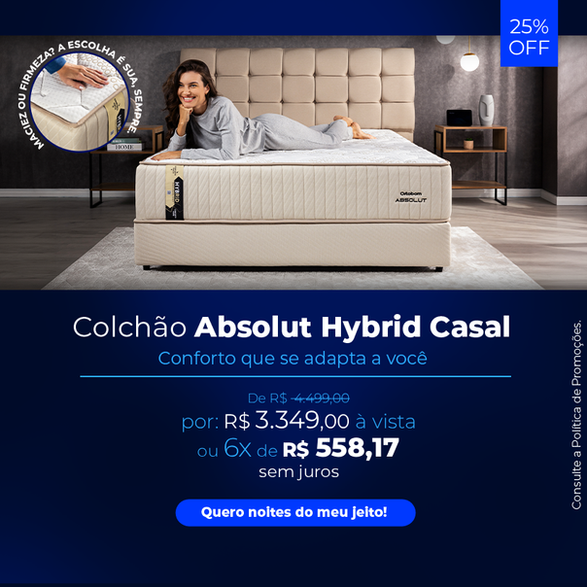 Colchão Absolut Hybrid Casal em Oferta
