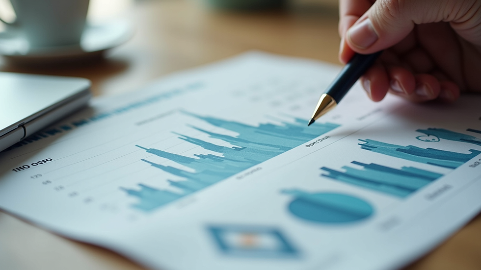 Plano detalle de documentos y gráficos sobre compensaciones y beneficios