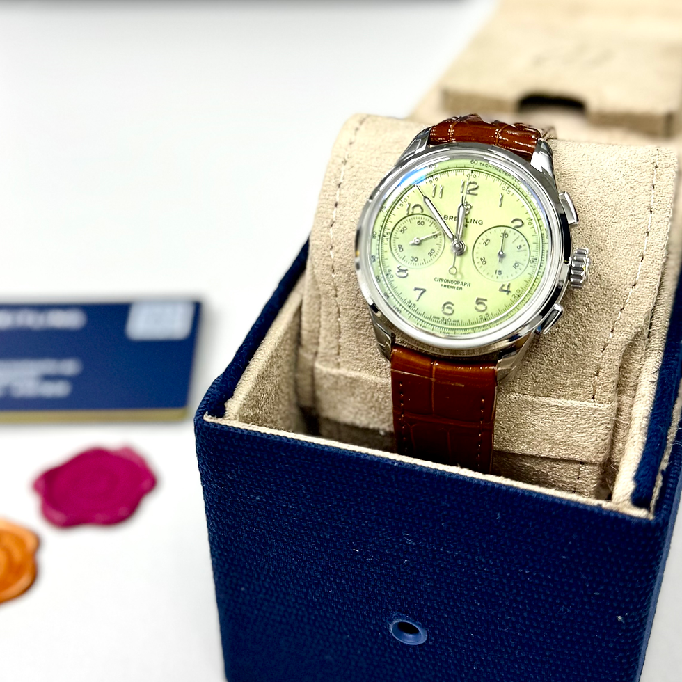 Thumbnail: Breitling Premier B09 Chronograph Mint Green Dial Full set