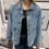 Thumbnail: Scallop Trim Pale Wash Denim Jacket